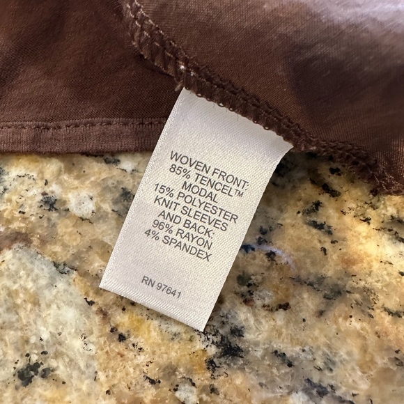 j. jill Women’s brown v neck oversized drop shoulder blouse size xl - Picture 6 of 6